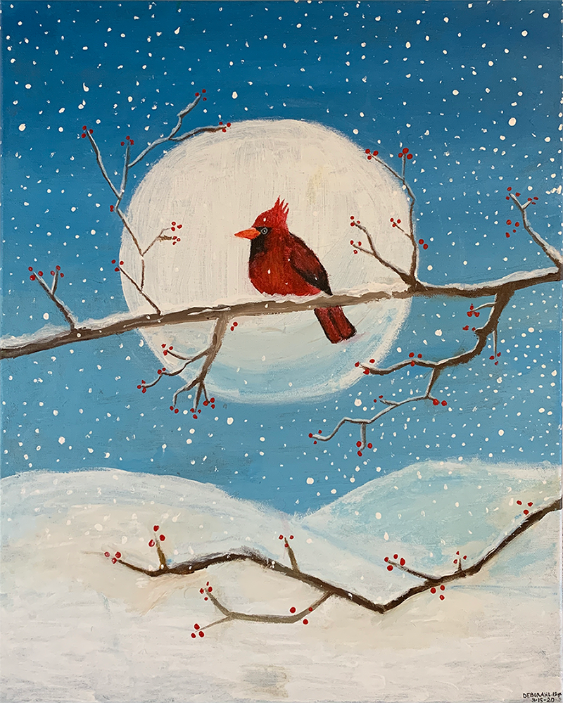 Cardinal in the full moon – Art & Design Archives